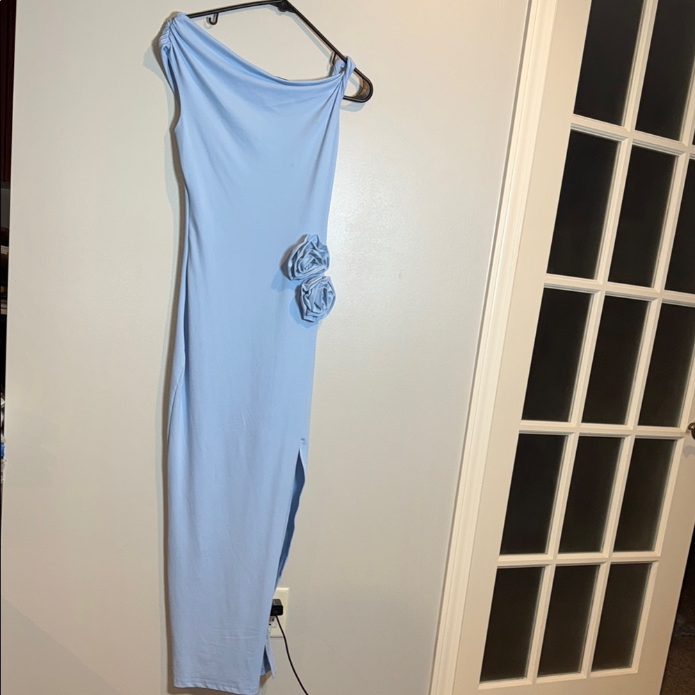 SHEIN Light Blue Asymmetrical Dress
